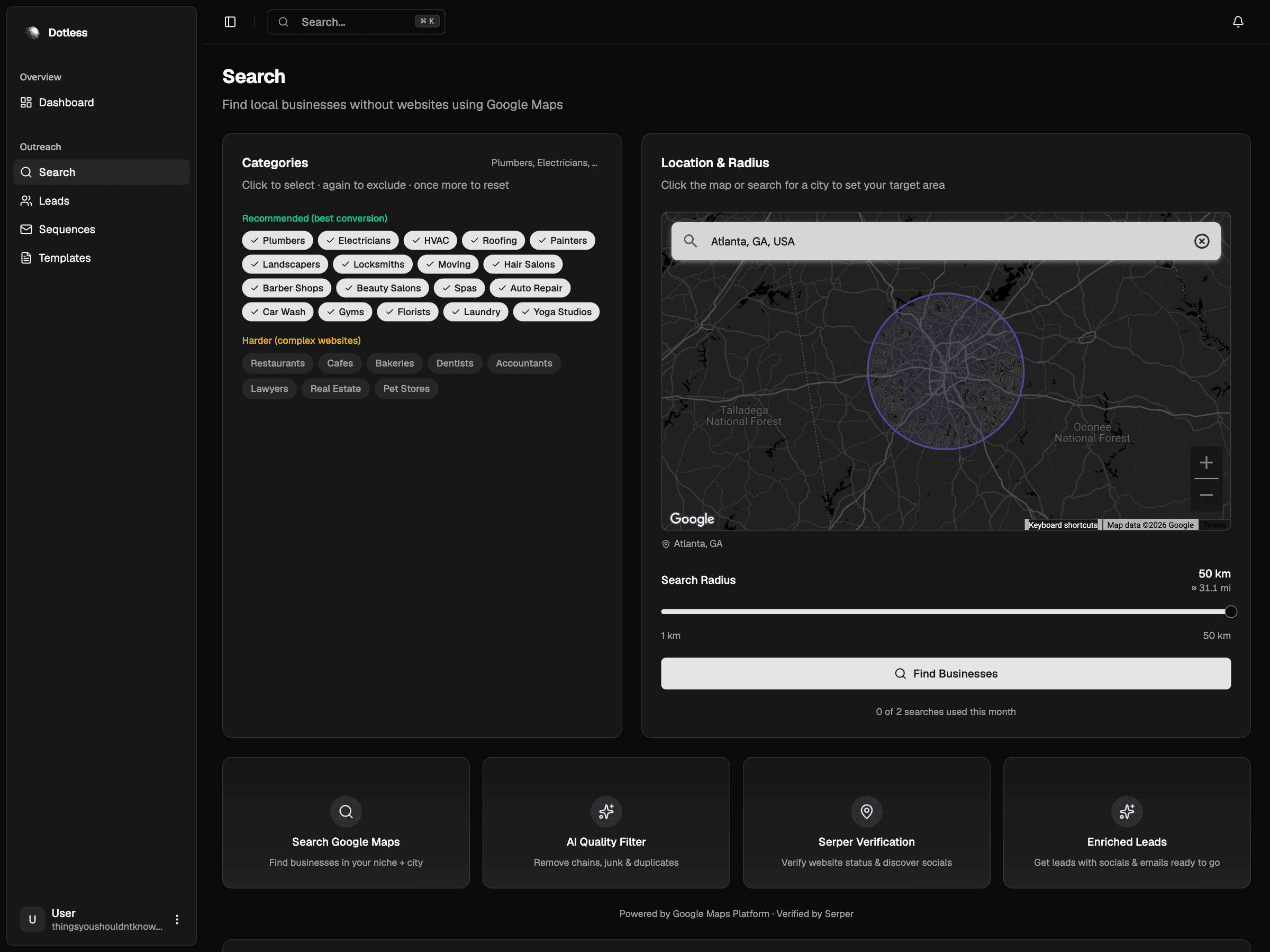 Find local leads in seconds